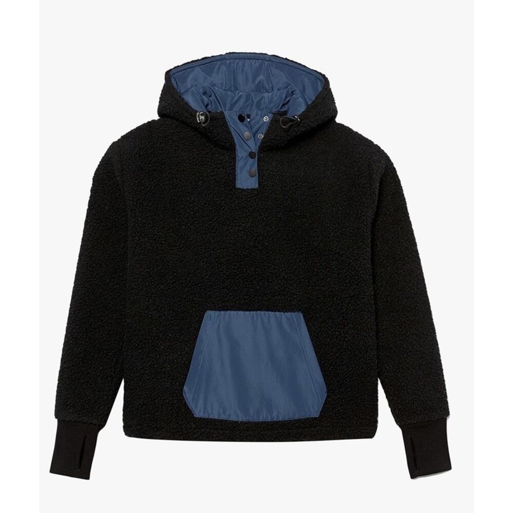 Teddy‎ Fleece Quarter Snap Hooded Pullover Jacket Womens Plus Size 4X Sweatshirt